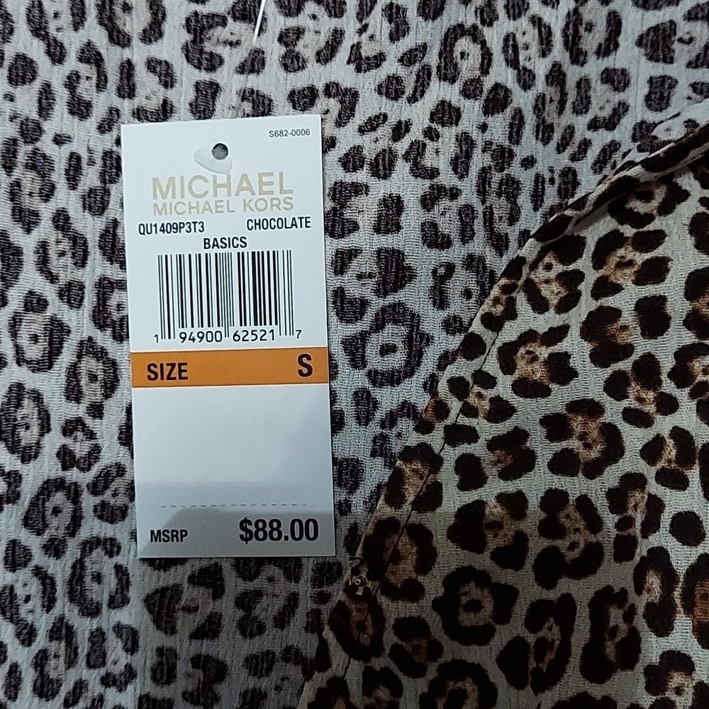 MICHAEL Kors Animal Print Mock Wrap Blouse Size S - Picture 3 of 5